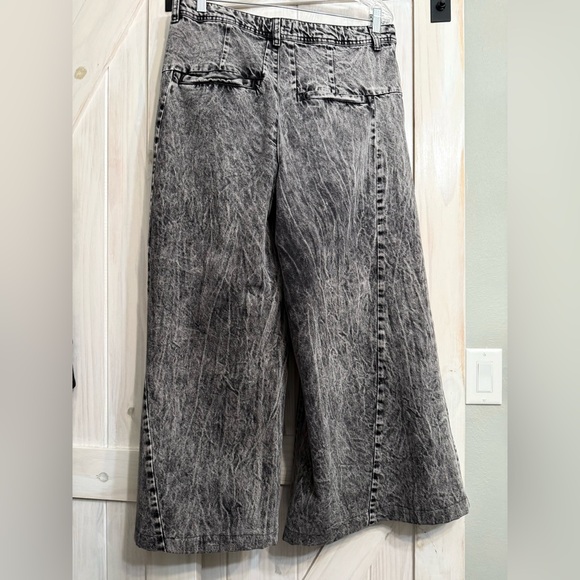 Free People Equinox Nero Black denim wide leg jeans size 31 - Picture 4 of 10